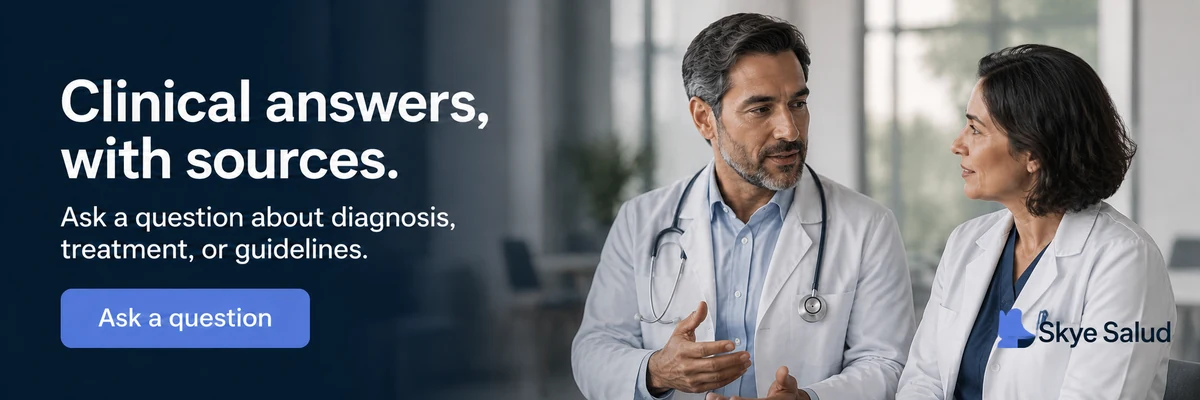 Clinical answers, with sources. Ask a question about diagnosis, treatment, or guidelines.